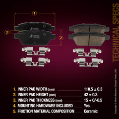 Metrix Premium Front & Rear Brake Pad Kit 95804MT suspension steering brake parts