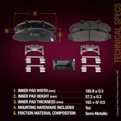 Metrix Premium Front Disc Brake Pad Set 94017MS aftermarket car parts