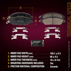 Metrix Premium Front Disc Brake Pad Set 94022MC aftermarket car parts