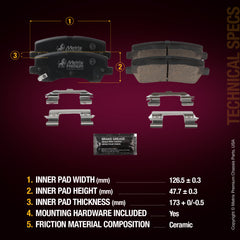 Metrix Premium Rear Disc Brake Pad Set 94026MC aftermarket car parts