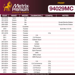 Metrix Premium Front Disc Brake Pad Set 94029MC OEM fit spare parts