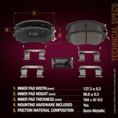 Metrix Premium Front Disc Brake Pad Set 94029MS suspension steering brake parts