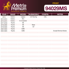 Metrix Premium Front Disc Brake Pad Set 94029MS aftermarket car parts
