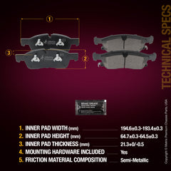 Metrix Premium Front Disc Brake Pad Set 94034MS aftermarket car parts