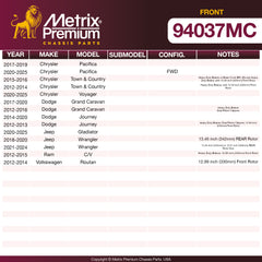 Metrix Premium Front Disc Brake Pad Set 94037MC OEM fit spare parts