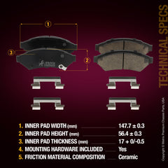 Metrix Premium Front Disc Brake Pad Set 94041MC aftermarket car parts