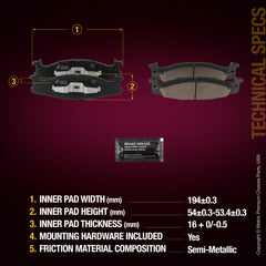 Metrix Premium Front Disc Brake Pad Set 94045MS aftermarket car parts
