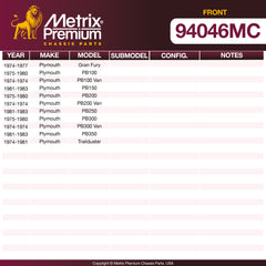 Metrix Premium Chassis Parts Front Disc Brake Pad Set 94046MC aftermarket car parts