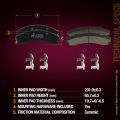 Metrix Premium Front&Rear Disc Brake Pad Set 94053MC aftermarket car parts