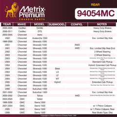Metrix Premium Rear Disc Brake Pad Set 94054MC OEM fit spare parts
