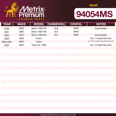 Metrix Premium Rear Disc Brake Pad Set 94054MS aftermarket car parts