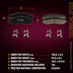 Metrix Premium Front & Rear Brake Pad Kit 95806MT suspension steering brake parts