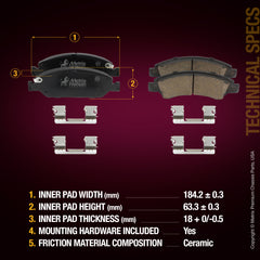 Metrix Premium Front & Rear Brake Pad Kit 95826MT aftermarket car parts