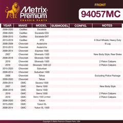 Metrix Premium Front Disc Brake Pad Set 94057MC OEM fit spare parts