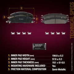 Metrix Premium Rear Disc Brake Pad Set 94062MS aftermarket car parts