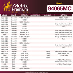 Metrix Premium Front Disc Brake Pad Set 94065MC OEM fit spare parts