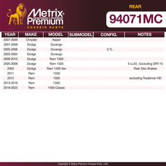 Metrix Premium Rear Disc Brake Pad Set 94071MC OEM fit spare parts