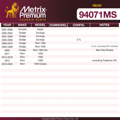 Metrix Premium Rear Disc Brake Pad Set 94071MS OEM fit spare parts