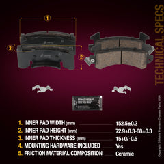 Metrix Premium Front&Rear Disc Brake Pad Set 94075MC suspension steering brake parts