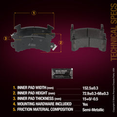Metrix Premium Front&Rear Disc Brake Pad Set 94075MS suspension steering brake parts