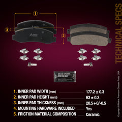 Metrix Premium Front Disc Brake Pad Set 94079MC aftermarket car parts
