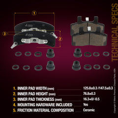 Metrix Premium Front Disc Brake Pad Set 94080MC suspension steering brake parts
