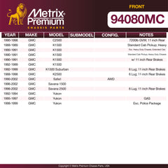 Metrix Premium Front Disc Brake Pad Set 94080MC aftermarket car parts