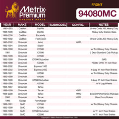 Metrix Premium Front Disc Brake Pad Set 94080MC OEM fit spare parts