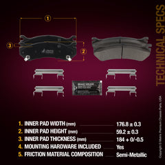Metrix Premium Front&Rear Disc Brake Pad Set 94082MS suspension steering brake parts