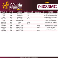 Metrix Premium Rear Disc Brake Pad Set 94083MC aftermarket car parts