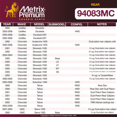 Metrix Premium Rear Disc Brake Pad Set 94083MC OEM fit spare parts