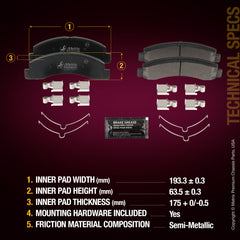 Metrix Premium Front Disc Brake Pad Set 94085MS aftermarket car parts