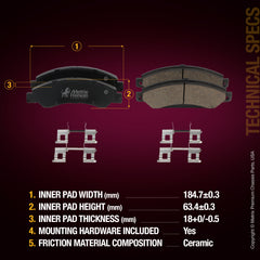 Metrix Premium Front & Rear Brake Pad Kit 95825MT aftermarket car parts