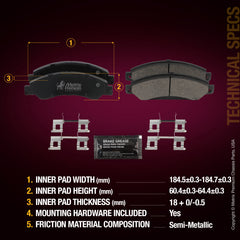 Metrix Premium Front Disc Brake Pad Set 94088MS aftermarket car parts