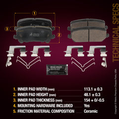 Metrix Premium Rear Disc Brake Pad Set 94096MC aftermarket car parts