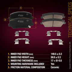 Metrix Premium Chassis Parts Front Disc Brake Pad Set 94102MC OEM fit auto parts