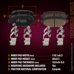 Metrix Premium Front & Rear Brake Pad Kit 95782MT suspension steering brake parts