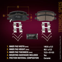 Metrix Premium Rear Disc Brake Pad Set 94116MC aftermarket car parts