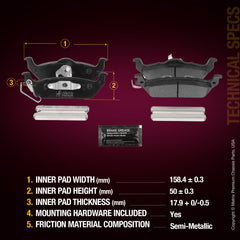 Metrix Premium Rear Disc Brake Pad Set 94119MS aftermarket car parts