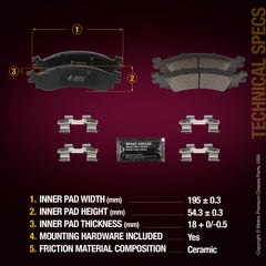 Metrix Premium Front Disc Brake Pad Set 94121MC aftermarket car parts