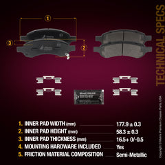 Metrix Premium Front Disc Brake Pad Set 94127MS aftermarket car parts