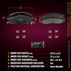Metrix Premium Front Disc Brake Pad Set 94128MS aftermarket car parts