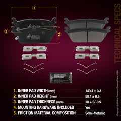 Metrix Premium Rear Disc Brake Pad Set 94129MS aftermarket car parts