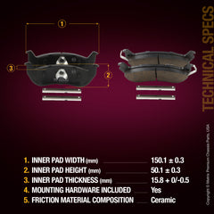 Metrix Premium Rear Disc Brake Pad Set 94138MC aftermarket car parts