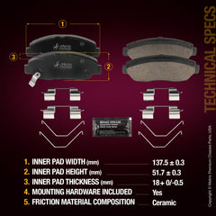 Metrix Premium Front Disc Brake Pad Set 94143MC aftermarket car parts