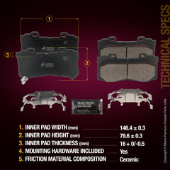 Metrix Premium Front Disc Brake Pad Set 94155MC aftermarket car parts