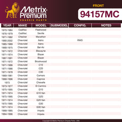 Metrix Premium Front Disc Brake Pad Set 94157MC aftermarket car parts