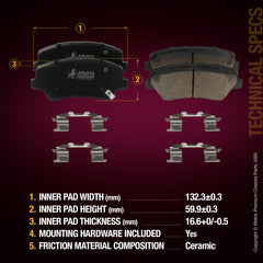 Metrix Premium Front Disc Brake Pad Set 94164MC aftermarket car parts