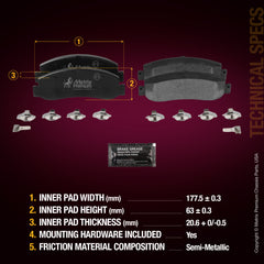 Metrix Premium Front Disc Brake Pad Set 94168MS aftermarket car parts