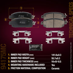 Metrix Premium Front Disc Brake Pad Set 94175MC aftermarket car parts